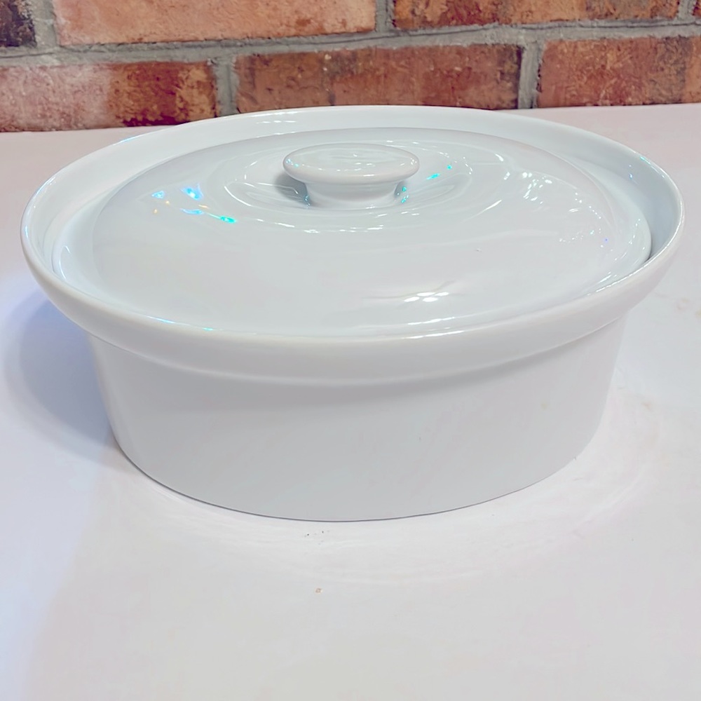 Cordon Bleu White Porcelain Dish with Lid